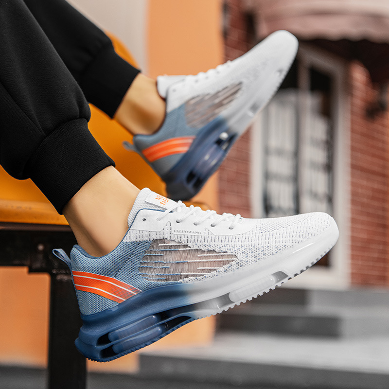 New running shoes 2023 summer jelly soled men's shoes students lightweight flying woven breathable casual sports shoes for men_voghion.com