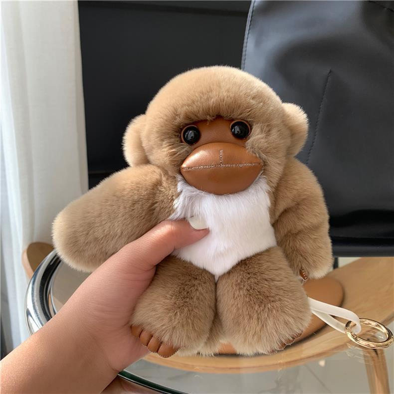 Red de celebridades lindo mono lindo colgante peluche muñeca orangután bolso colgante llavero muñeca de trapo