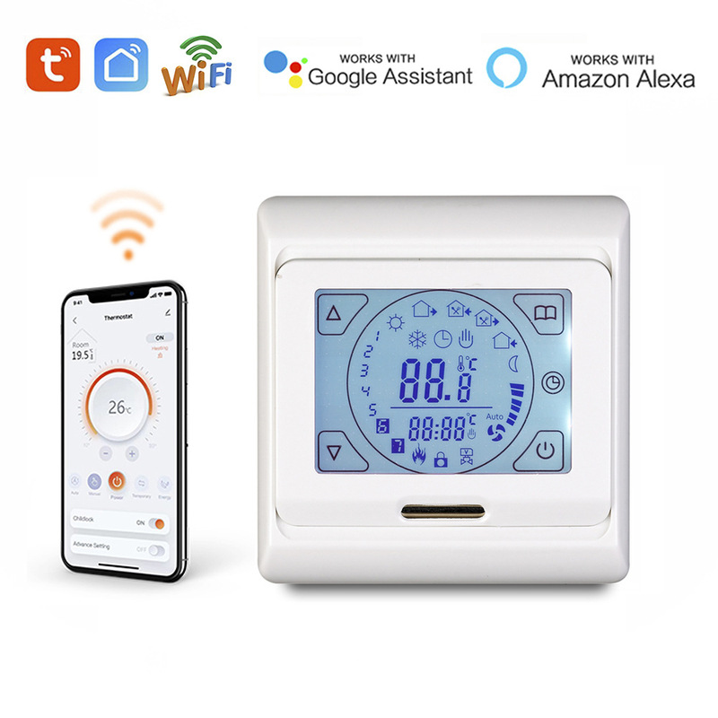 Wifi Electric Floor Heating Touch Screen Thermostat Tuya Tuyaapp Control E91.716 Intelligent Thermostat