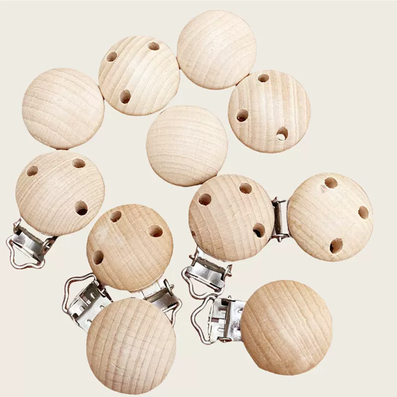 榉木D原木色婴儿奶嘴夹 安全环保安抚榉木木质奶嘴夹 木质工艺品