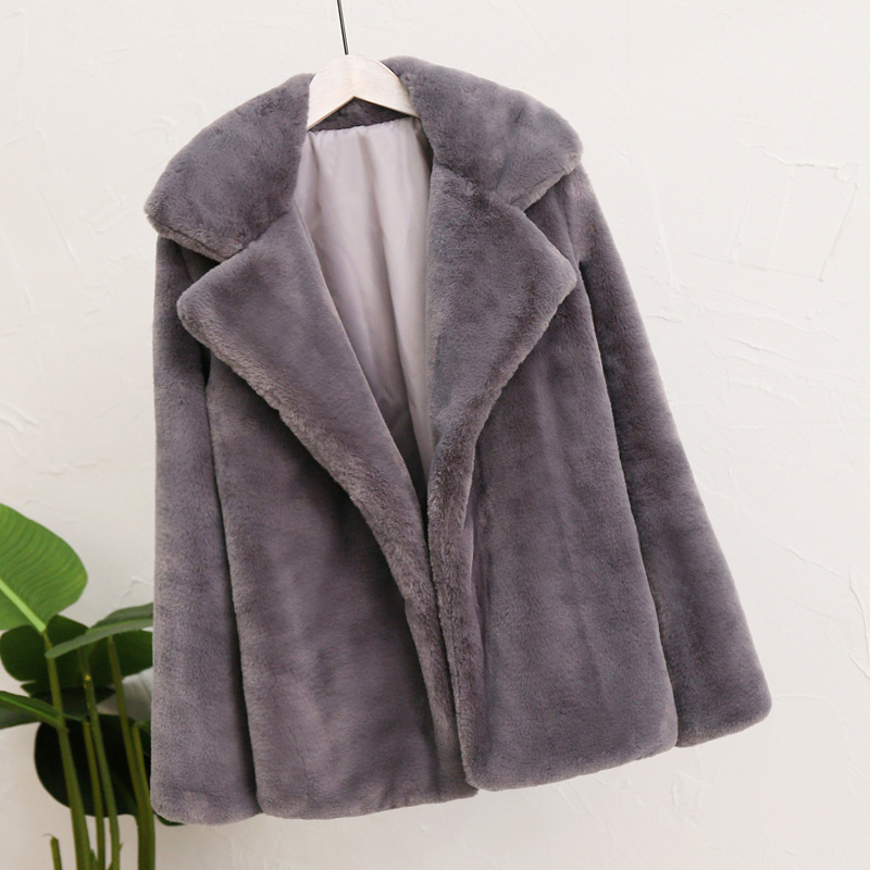 Dames luipaardprint imitatiebont jas herfst en winter_voghion.com