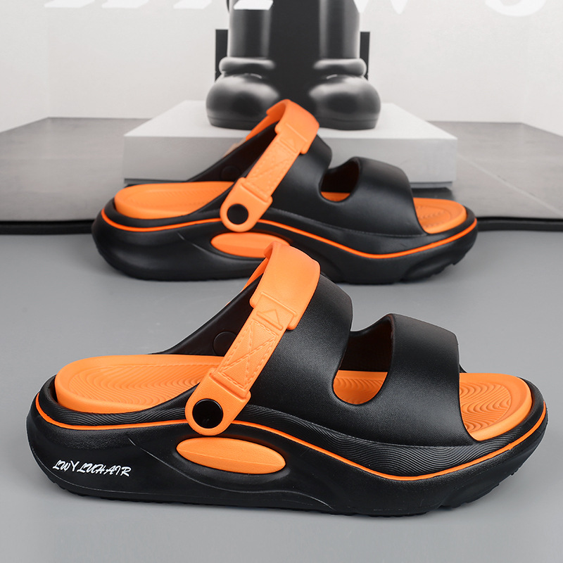 2025 verano nuevas sandalias y pantuflas de moda para hombres sandalias exteriores suelas gruesas antideslizantes y resistentes al desgaste zapatos de playa casuales