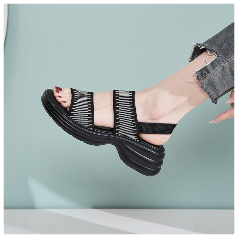 Dép sandal nữ đế dày quai chữ V mùa hè chống trượt — Màu đen, Màu xám, Màu mơ chi tiết 19