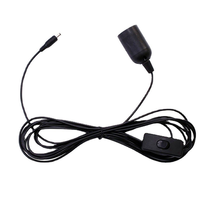 供应DC插头电源线  22号小圆线 小太阳能板充电线 电木壳E27灯头