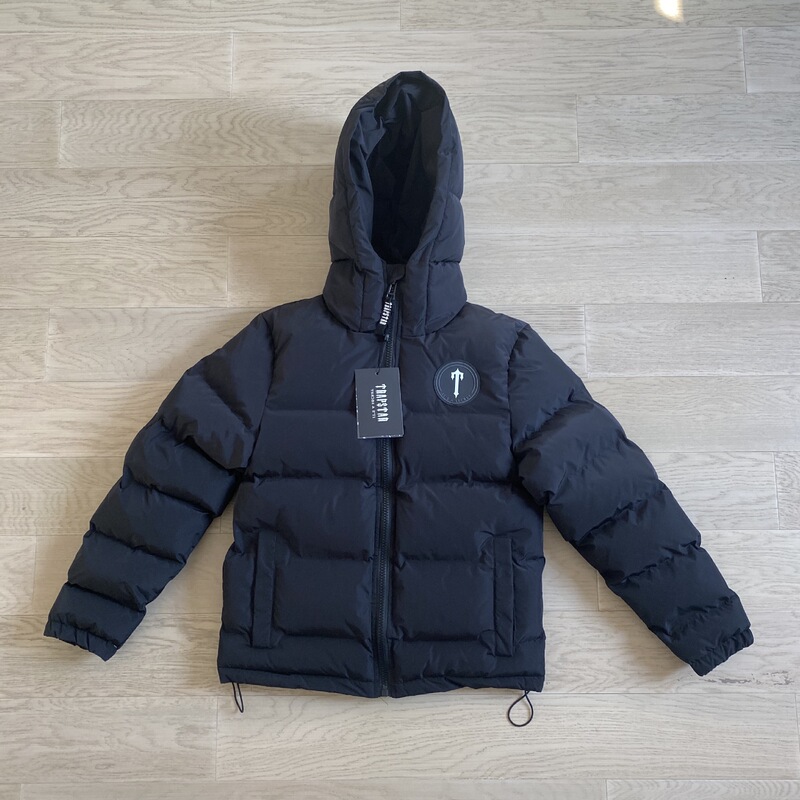 Trapstar American Fashion Brand Black Letter Hooded Cotton-padded Jacket All-match Casual Sports Jacket Retro Jacket for Couple