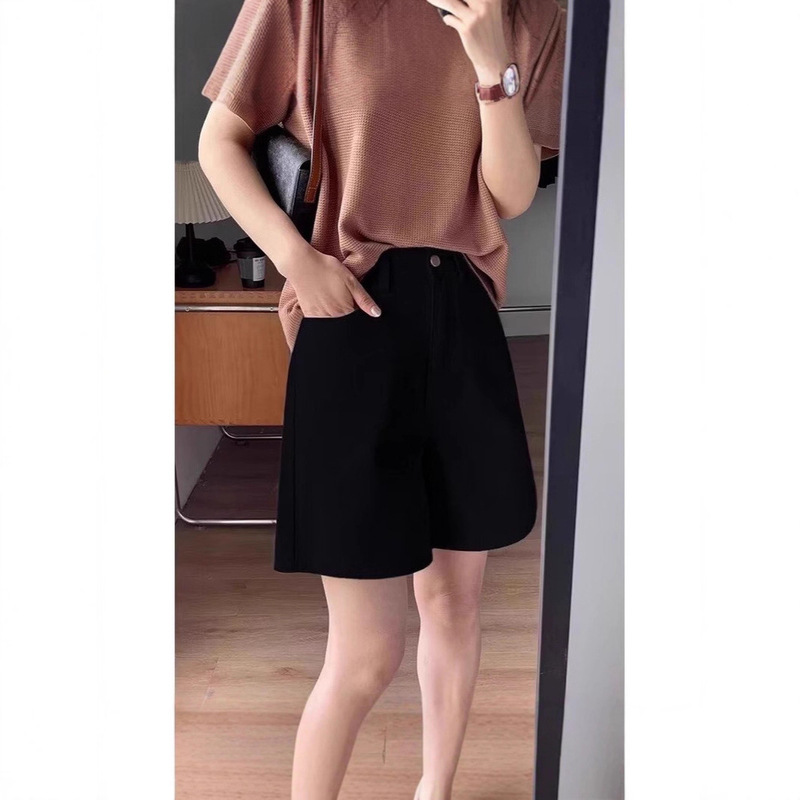 Versatile Slimming Wide-Leg Denim Shorts for Women Plus Size Summer Thin High-Waisted Straight Casual Loose Shorts Versatile Slimming Wide-Leg Denim Shorts for Women Plus Size Summer Thin High-Waisted Straight Casual Loose Shorts