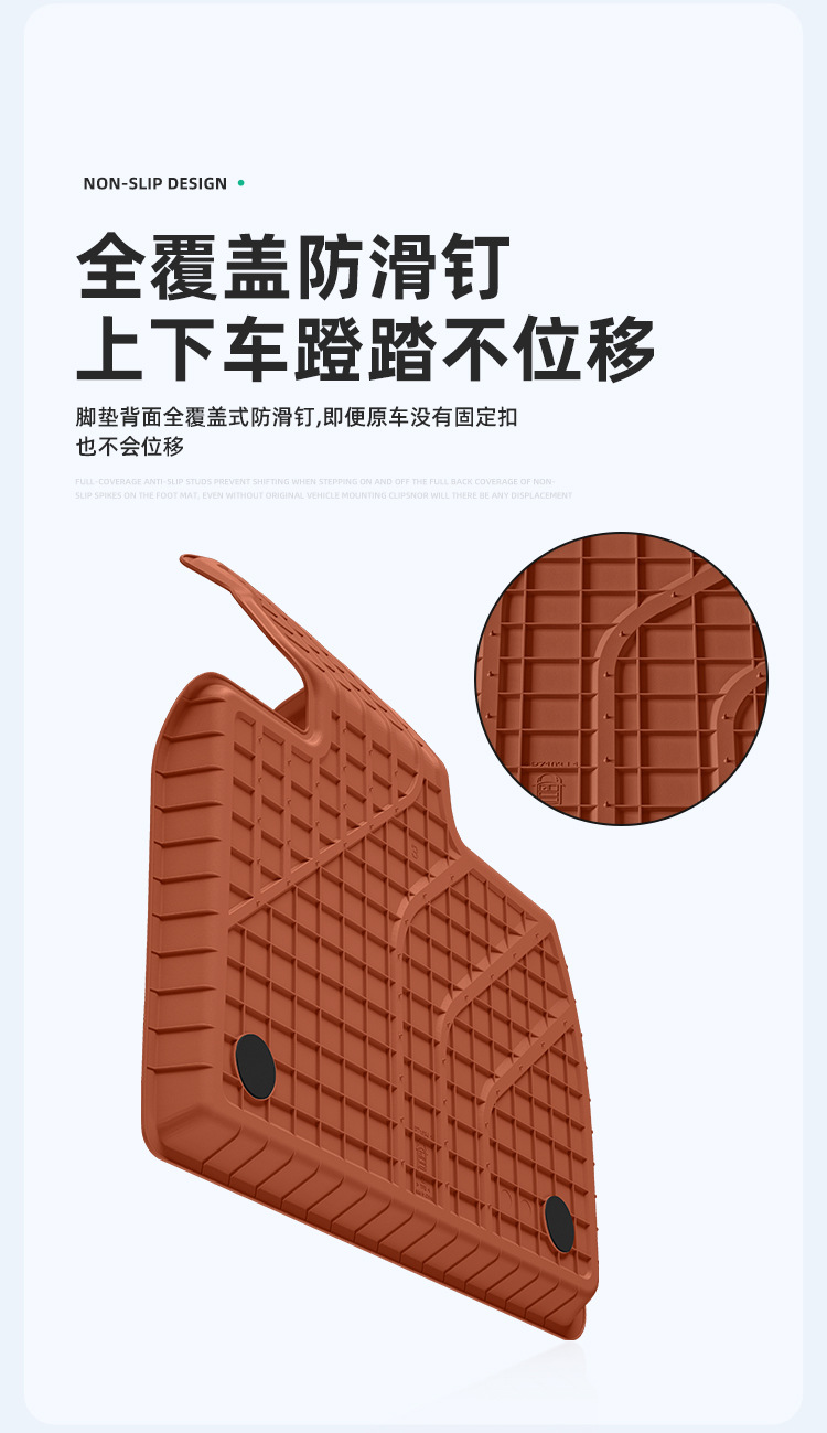 Suitable for 22-24 Ideal L9 Car Floor Mats, Full Tpe Black Orange Injection Molded Floor Mats, Special Car Floor Mats