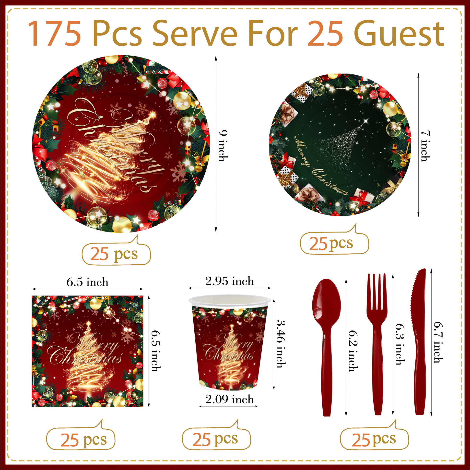 Nuevo producto transfronterizo Navidad árbol de Navidad juego de vajilla desechable suministros para fiestas plato de papel desechable