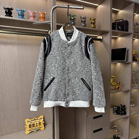 2025新款美式高街刺绣提花飞行员夹克男潮牌拉链设计感棒球服外套