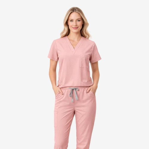 Elastic surgical gown for men and women, short-sleeved surgical attire for oral nurses and doctors, pet hospital medical long-sleeved workwear