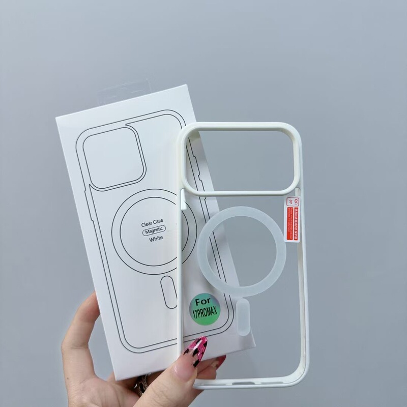 Apple 17air/promaxに適した新しいカラフルなつや消しアクリル磁気落下防止携帯電話保護ケース|undefined