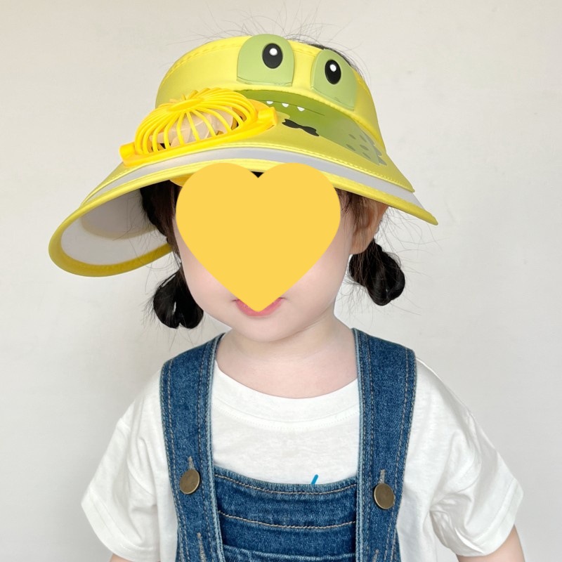 노란색 공룡 귀 - 모자 팬 스타일