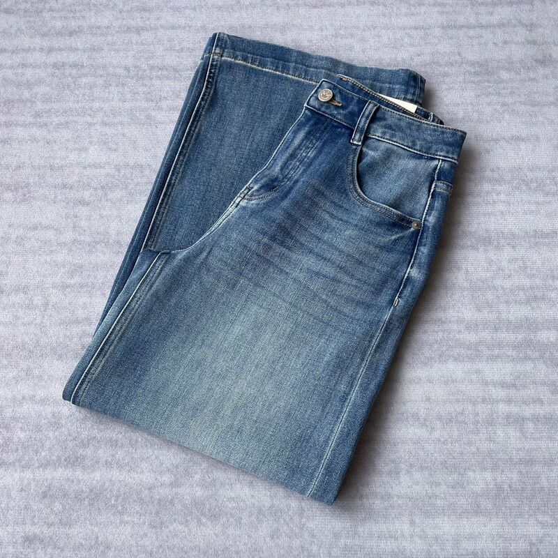 Pigeon Legs Look Slimming, High Elasticity on All Sides! Cotton High-Waisted Lightweight Soft Comfortable Loose Straight-Leg Jeans for Women in Autumn