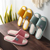 Slippers, non-slip footwear indoor, cloth for beloved, slide, cotton and linen