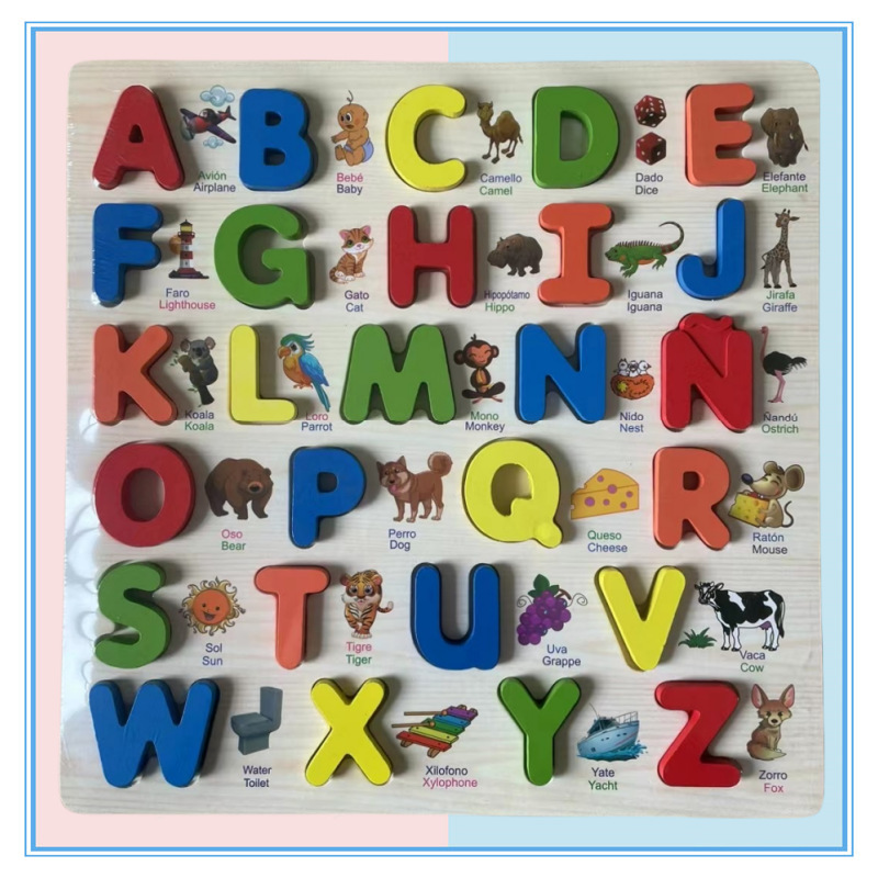 Madera ruso vietnamita camboyano digital alfabeto educación temprana cognitiva de madera los niños empuñadura juguete tablero