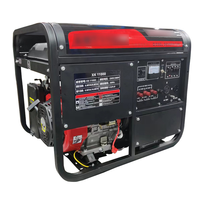 包邮9KW汽油发电机组豪华款等功率220V/380V带直流手电一体含电瓶