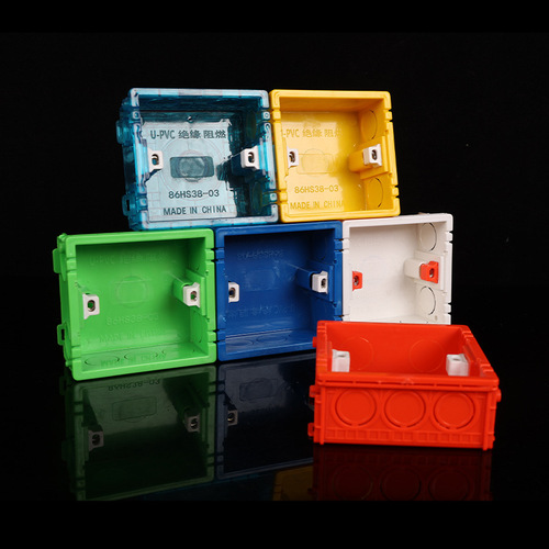 PVC86 type seamless assembly docking box shallow bottom box 3.8 cm ultra-thin 45 mm switch socket concealed installation line box 