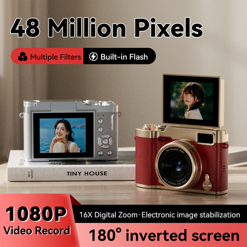 The Latest Popular Ultra-High-Definition Flip-Up 4K Ultra-Clear Quality Ccd Digital Camera Student Campus Travel Portable