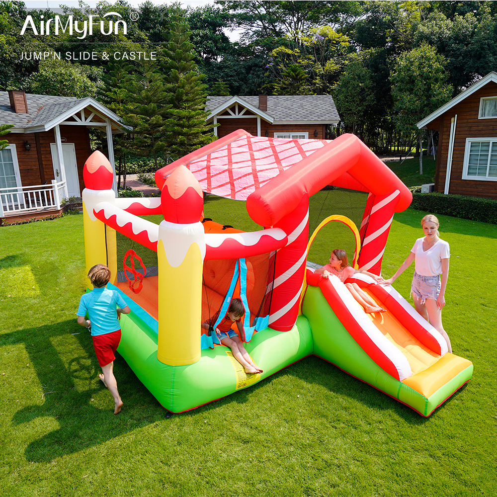 AMF | Castillo inflable infantil para fiestas, pequeño tobogán inflable, castillo infantil, pequeño trampolín inflable