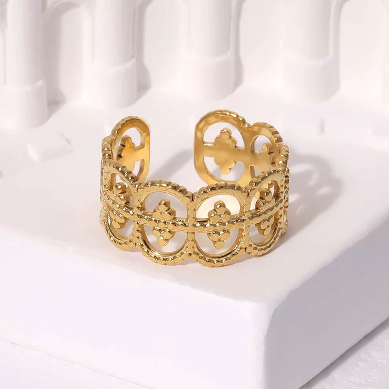 Adjustable retro ring stainless steel, European style, does not fade, on index finger, wholesale