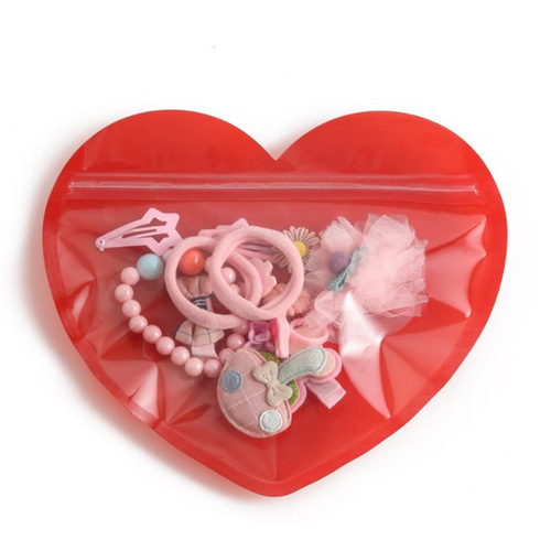 Heart-shaped jewelry ziplock bag jewelry gift bag love seal bag Valentine's Day candy food packaging bag