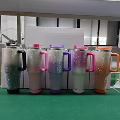跨境不锈钢带音响镶钻蓝牙音响保温杯车载贴钻不锈钢水杯冰霸水杯