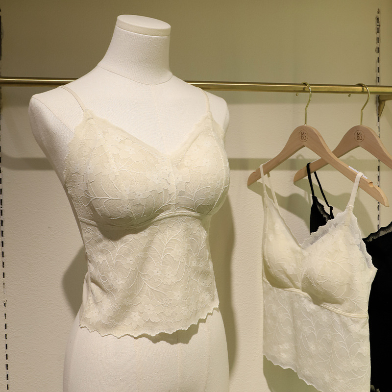 Early Spring French Lace Lightweight Camisole for Women with Built-In Bra and Beautiful Back Design