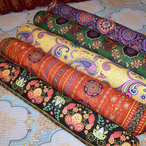 T9J5 wholesale cylindrical strip Moroccan candy ethnic retro short plush pillow bedside sandwich pillow and other body parts