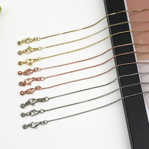 1 adjustable versatile minimalist high-end 14k gold necklace DIY with needle heart pendant chain and silicone needle chain