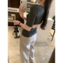 辣妹圆领后背修身小上衣