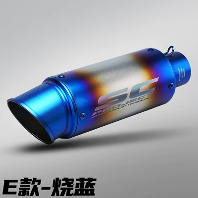 Motorcycle exhaust pipe – Racing Sound Exhaust Pipe Tail - bevel-burnt-blue-51mm