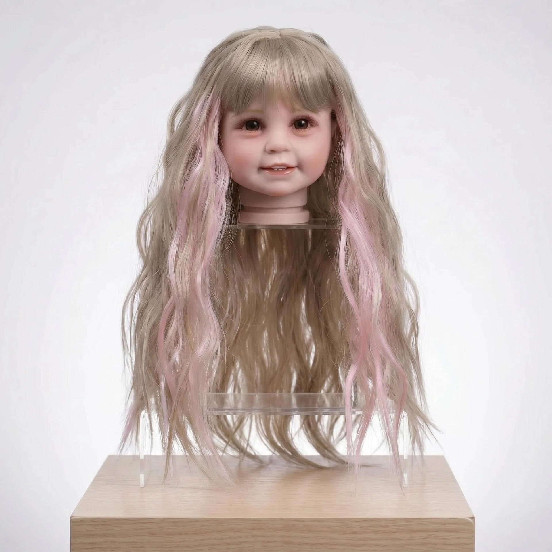 Cuatro dientes y seis dientes accesorios DIY muñeca peluca cubierta de seda de alta temperatura de color alrededor de 42 cm sólo venta cubierta de peluca