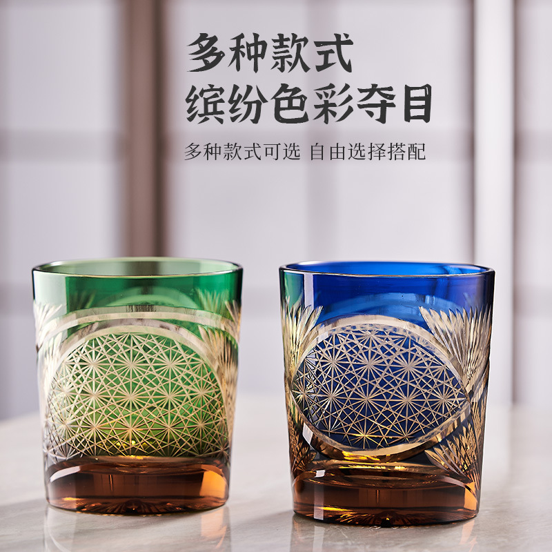 Japanese retro crystal shot glass for whiskey
