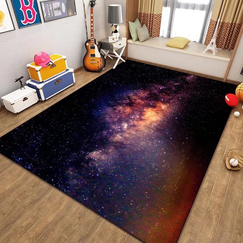 Cross-border Milky Way Starry Sky Crystal Velvet Area Rugs Living Room Rugs Hotel Homestay Starry Sky Theme Decorative Rugs Can be Custom Shipped