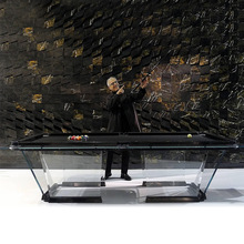 意大利钢化玻璃高端台球桌水晶玻璃美式亚克力透明别墅中式球台
