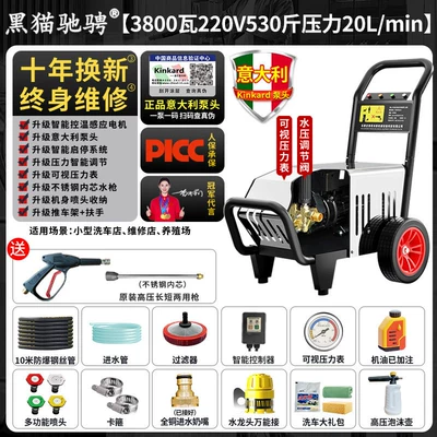 220V High-Pressure High-Power Cleaning Machine Car washing machine - italian-pump-3800-watts-220v-265kg-pressure-20l-flow-10m-tubes-commercial-special-version