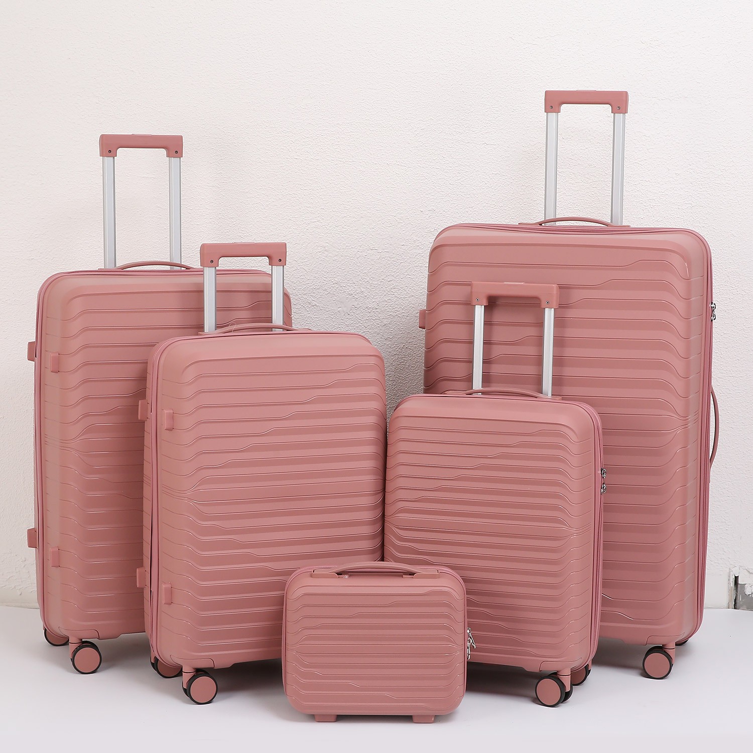 Procesamiento personalizado con cremallera caja de tracción casco duro casco 20 2428 pulgadas 5 piezas maleta de embarque