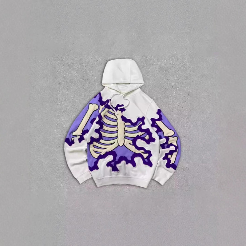 2025 New Cross-Border American Retro Skull Skeleton Series 3D Digital Printing Trendyy Hoodie Sweatshirt