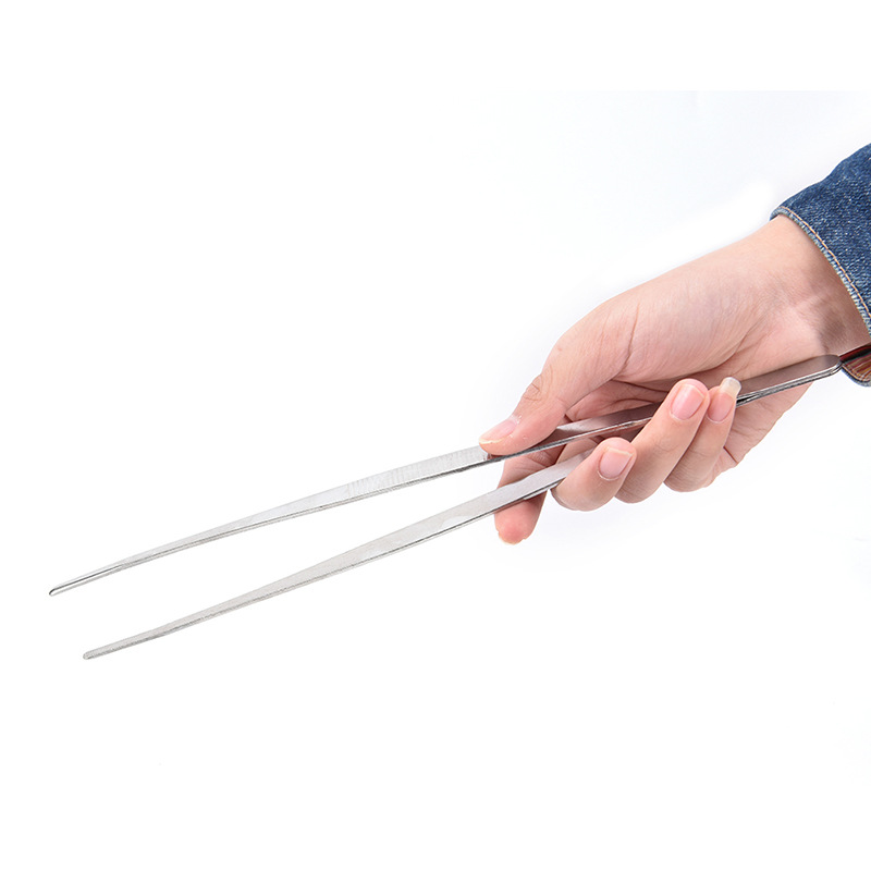High-end thickened Anti-iodophor dressing tweezers 125-300mm refined stainless steel round tweezers
