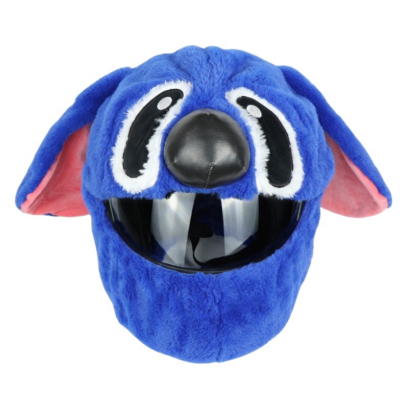 Casco Protector de Cabeza con Diseño de Stitch, Unisex, para Motocicleta, Antiarañazos, con Cara de Perrito, de Peluche, Animal Bonito