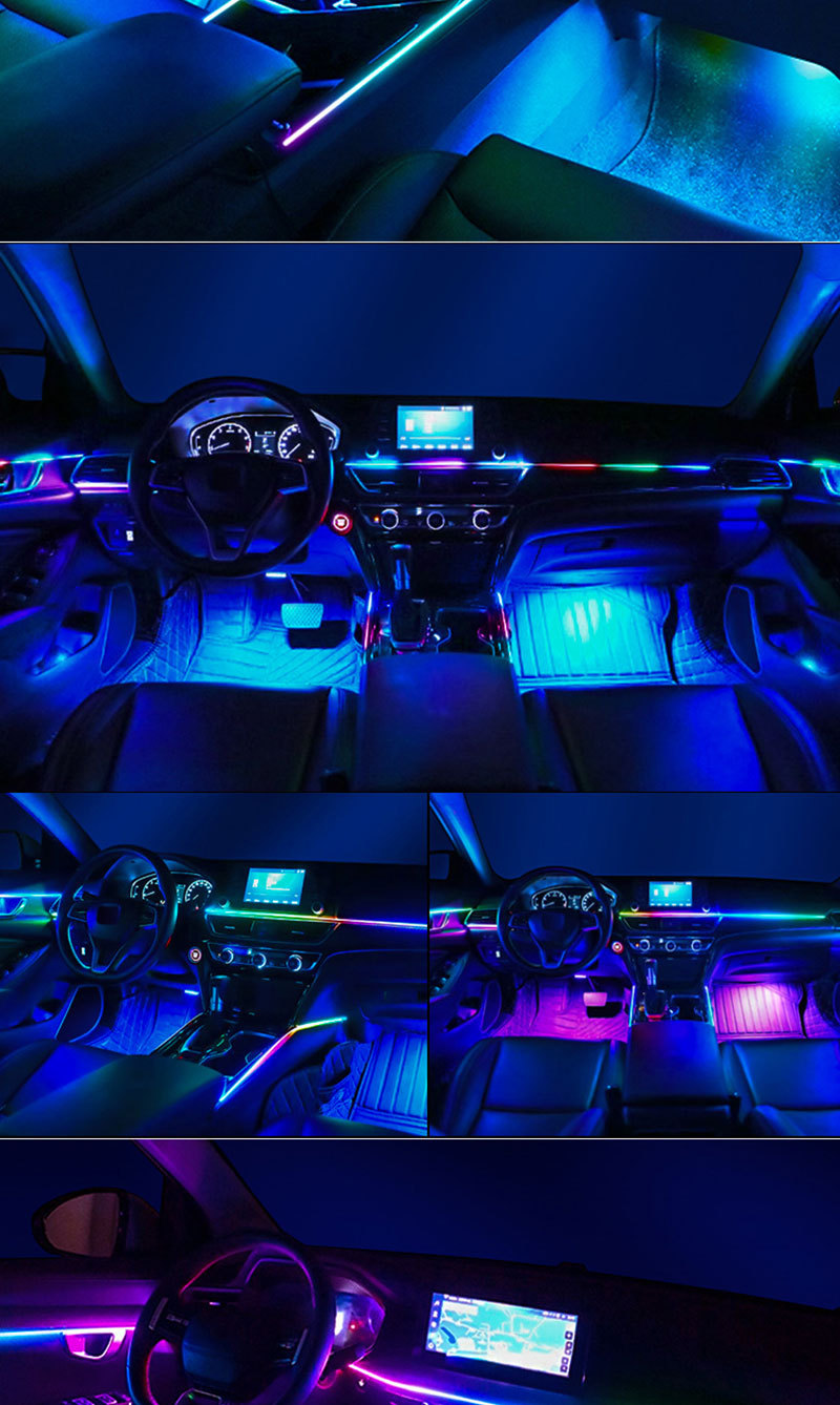 18in1 car atmosphere light hidden app voice control LED atmosphere light car magic colorful light strip