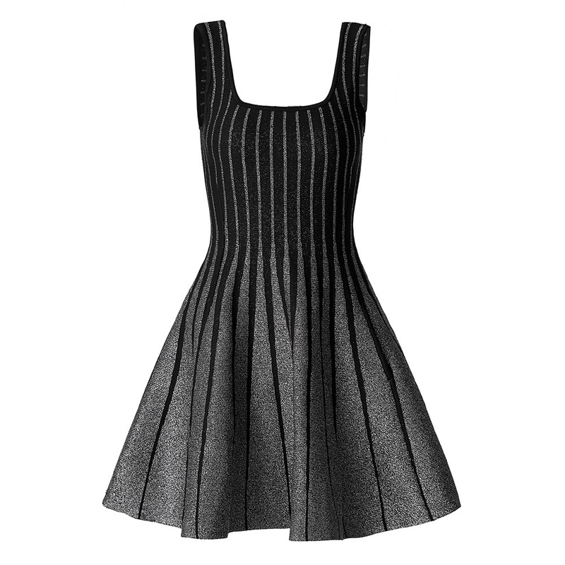 Vintage Striped Sleeveless Mini Dress for Women, Waist-Cinching, Slimming, Elegant Strap Dress, Retro Striped