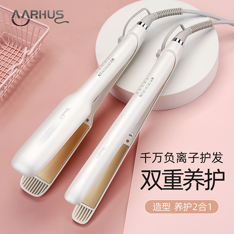 Cross-border foreign trade straight hair splint negative ion straight roll dual-purpose curling iron electric splint does not hurt hair straight clip straightener