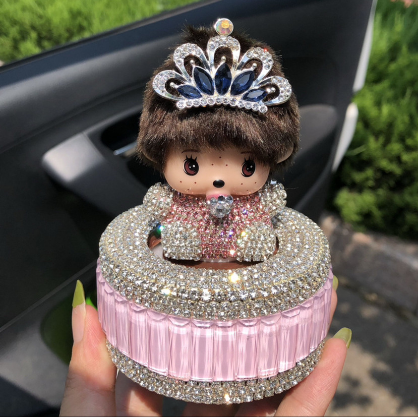 Corona modelo de automóvil adornos de automóvil almohadilla de plumas accesorios de automóvil adornos de automóvil decoración de automóvil en línea para chicas