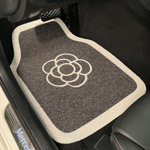 Car floor mats, camellia wire circles, universal single piece anti-dirty carpet decoration, interior car mats, rear floor mats, universal