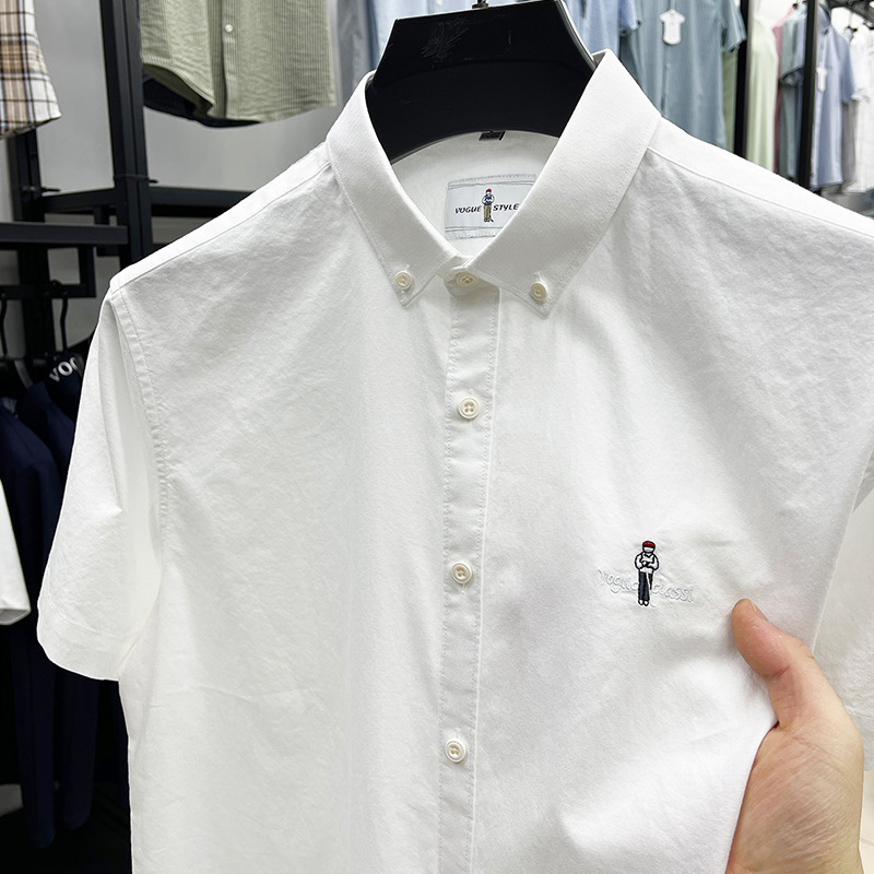 genuine goods Tommy Short-sleeved Shirt Men's Summer Pure Cotton Top Embroidered Business Casual Non-ironing Long-sleeved Shirt All-match genuine goods Tommy Short-sleeved Shirt Men's Summer Pure Cotton Top Embroidered Business Casual Non-ironing Long-sleeved Shirt All-match