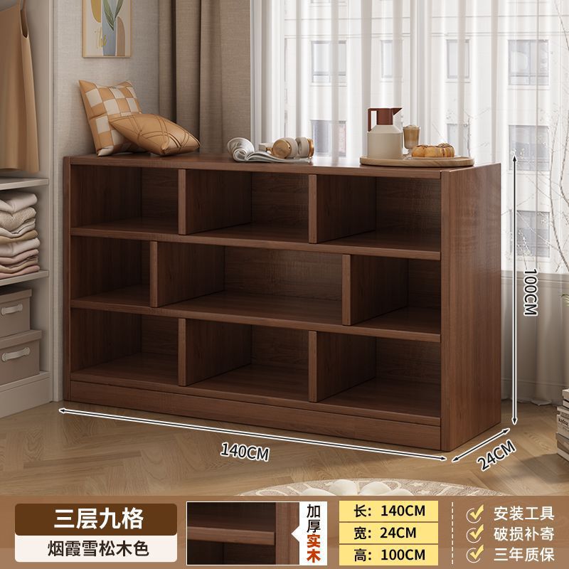 实木书柜置物架落地储物柜靠墙一体幼儿园客厅矮柜子展示柜小书架|undefined