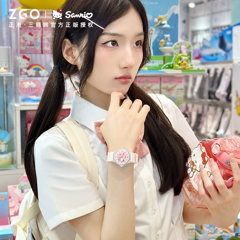 Sanrio, hello kitty, водостойкие детские кварцевые часы