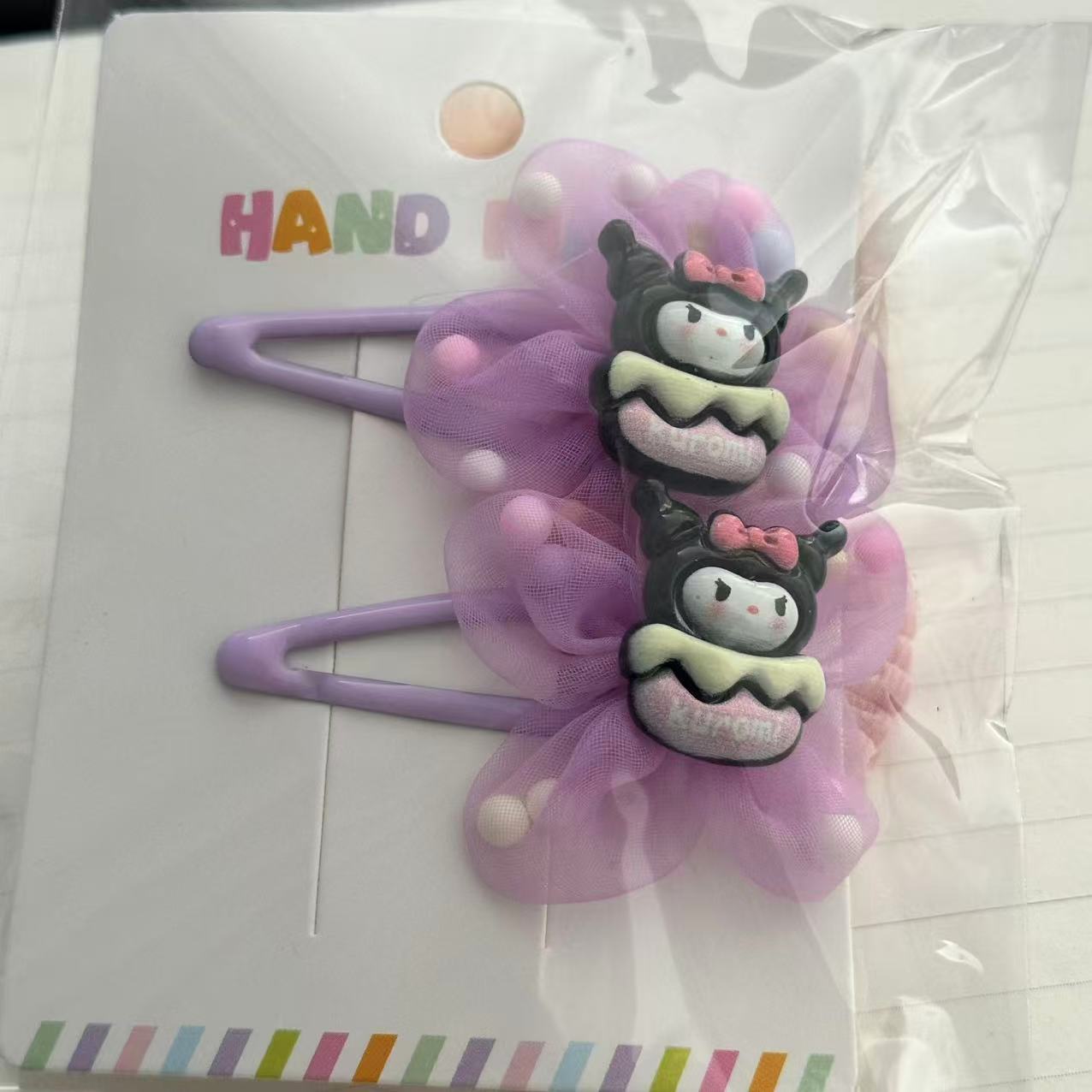 Niños lindo Kuromi horquilla tocado niña bebé flequillo clip lateral horquilla clip clip de dibujos animados niña accesorio para el cabello
