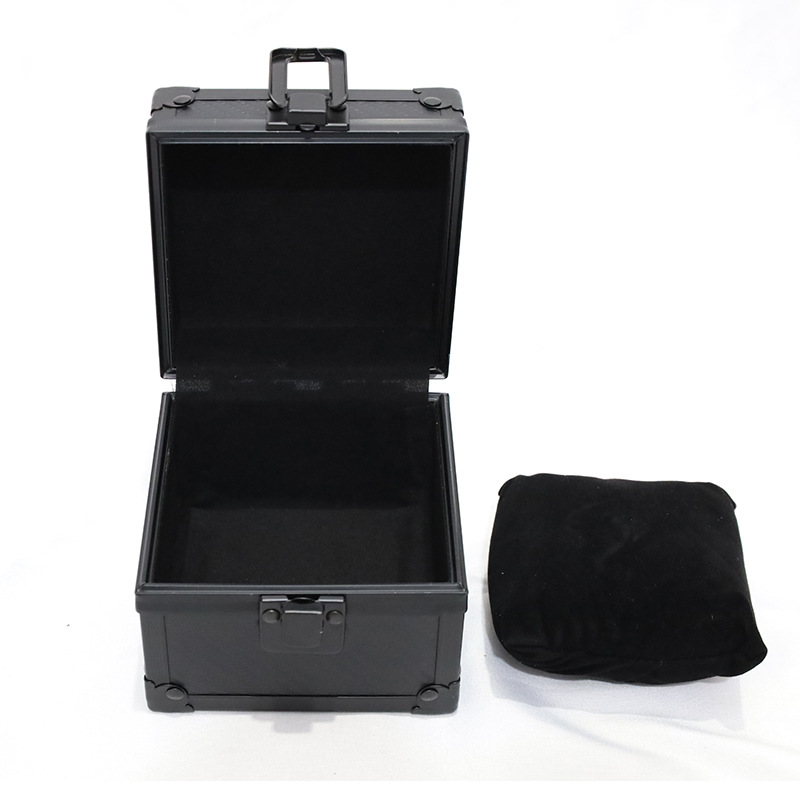 Caja de almacenamiento de reloj de aleación de aluminio caja de embalaje negro de alta calidad multifunción muestre de reloj pulsera brazalete caja de joyas